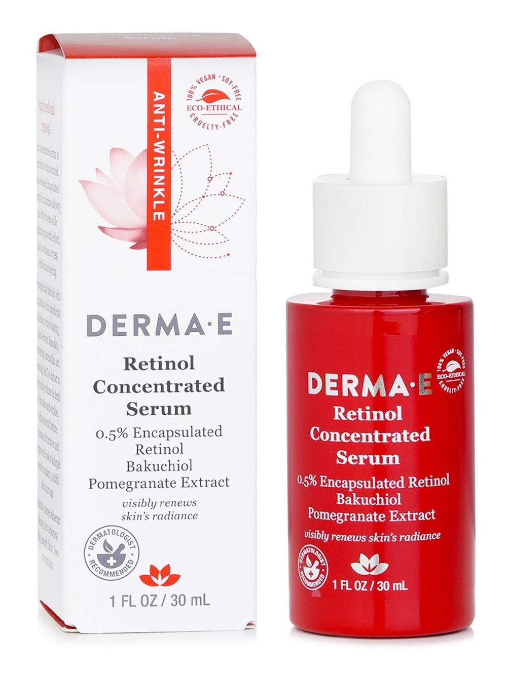 DERMA E Retinol Concentrated Serum, Fight Fine Lines & Wrinkles 1 fl oz - NIB